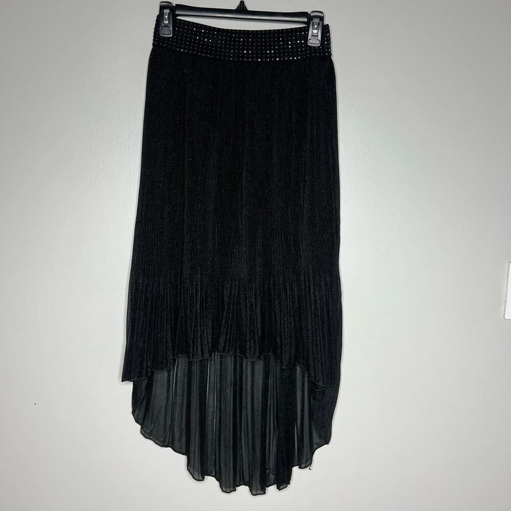 VTG Y2K Black High Low Skirt Sz S Whimsigoth Assymetrical Hem Goth Witchy Grunge